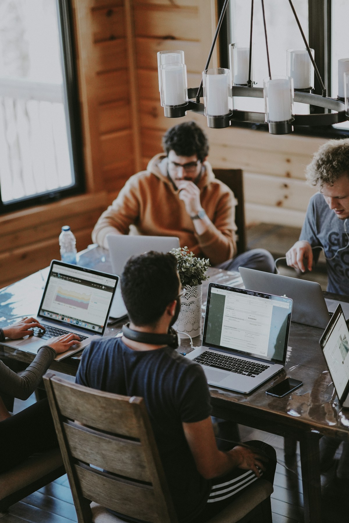 Diverse team of professionals working together